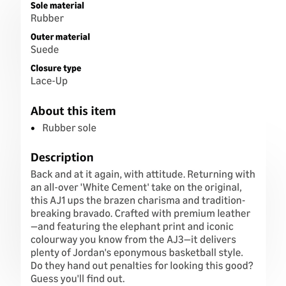 Nike Air Jordan 1 Retro High OG Men’s size 8.5 in White Cement - Picture 13 of 13